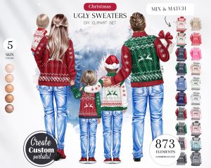 Ugly Sweaters Family Clipart