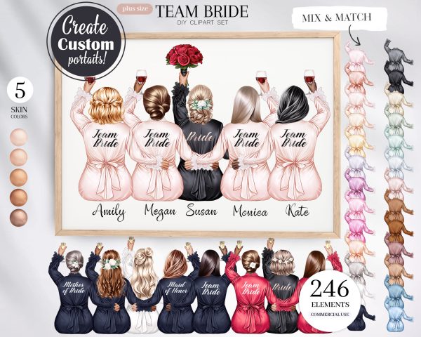 Curvy Team Bride Clipart