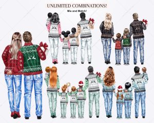 Ugly Sweaters Family Clipart