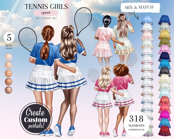 Tennis Girls Clipart