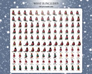 Christmas Cats and Sweaters Clipart - Image 2