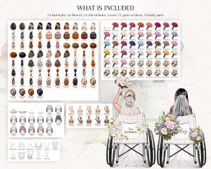 Wheelchair Bride Clipart