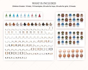 Chibi Gnomes Family Clipart