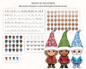 Chibi Gnomes Family Clipart