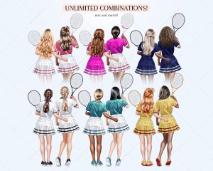 Tennis Girls Clipart