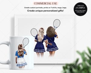 Tennis Girls Clipart