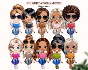 Chibi Summer Besties Clipart