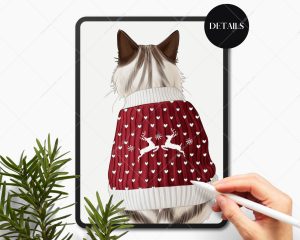 Christmas Cats and Sweaters Clipart - Image 6