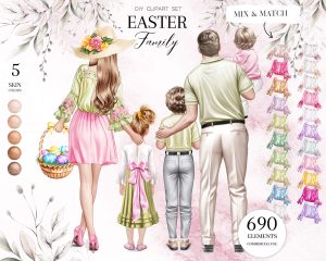 Easter Family Clipart