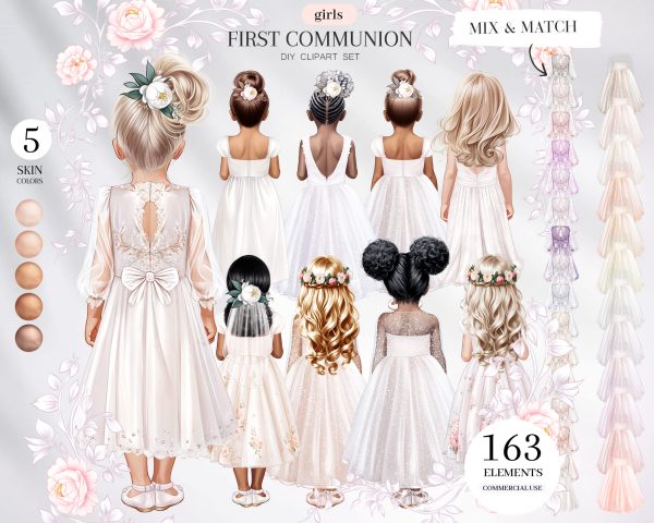 First Communion Girls Clipart