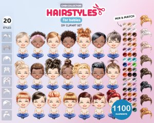 Chibi Baby Hair Clipart