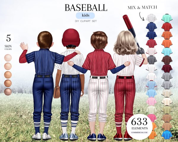 Baseball Kids Clipart