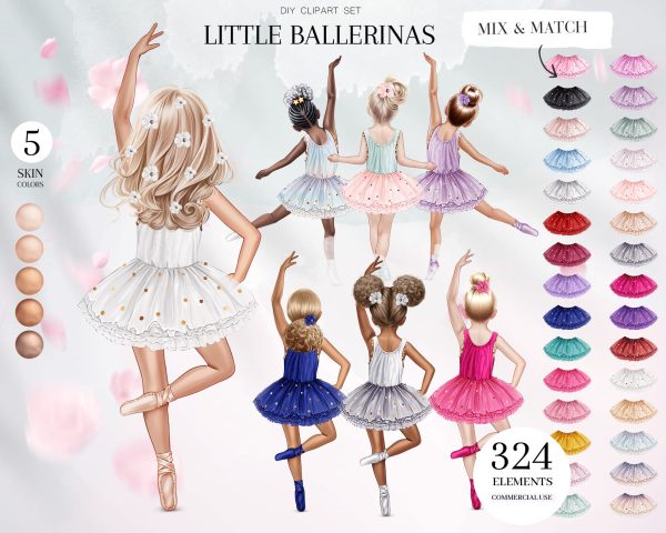 Little Ballerinas Clipart