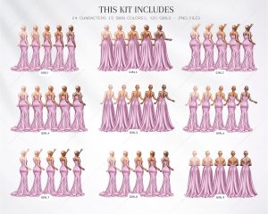 Violet Bridesmaids Clipart - Image 2