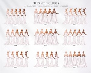 Pearly Bridesmaids Clipart - Image 3