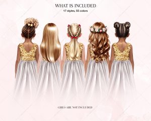 Festive Kids Hairstyles Clipart - Image 2