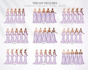 Lavender Bridesmaids Clipart - Image 3