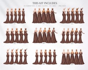 Chocolate Bridesmaids Clipart - Image 3