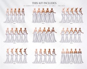 Silver Bridesmaids Clipart - Image 2