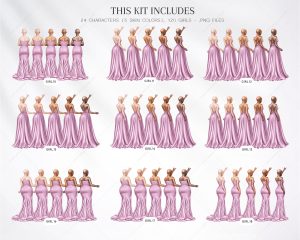 Violet Bridesmaids Clipart - Image 3