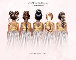 Festive Kids Hairstyles Clipart - Image 4