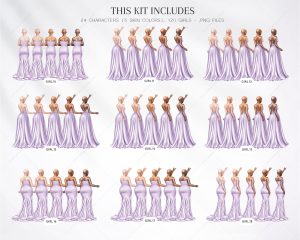 Lavender Bridesmaids Clipart - Image 2