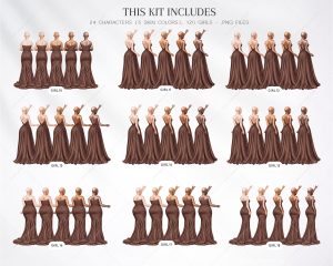 Chocolate Bridesmaids Clipart - Image 2