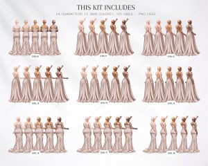 Latte Bridesmaids Clipart - Image 3