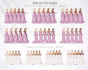 Violet Bridesmaids Clipart - Image 4