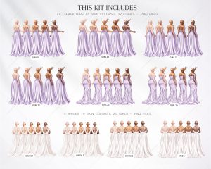 Lavender Bridesmaids Clipart - Image 4