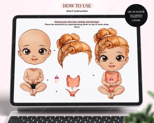 Chibi Sitting Babies Clipart - Image 4