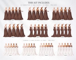 Chocolate Bridesmaids Clipart - Image 4