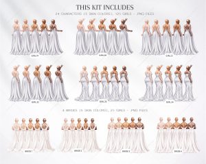 Silver Bridesmaids Clipart - Image 4