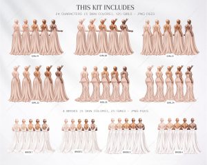 Nude Bridesmaids Clipart - Image 4