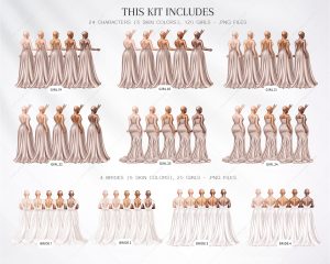 Latte Bridesmaids Clipart - Image 4