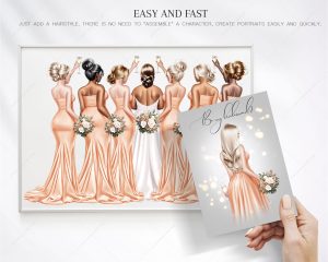 Apricot Bridesmaids Clipart - Image 7