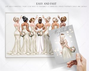 Tea Green Bridesmaids Clipart - Image 7