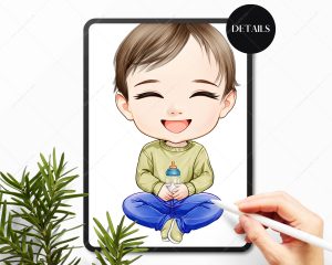 Chibi Sitting Babies Clipart - Image 6