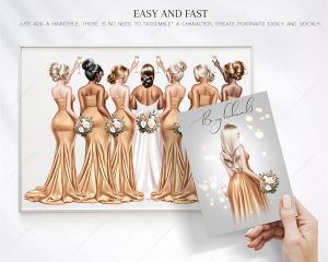 Golden Bridesmaids Clipart - Image 7