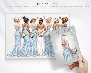 Sky Blue Bridesmaids Clipart - Image 7