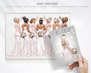 Cream Bridesmaids Clipart - Image 6