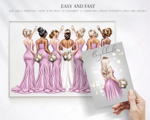 Violet Bridesmaids Clipart - Image 7