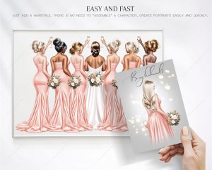 Peach Bridesmaids Clipart - Image 7