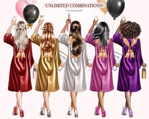 Graduation Girls Clipart - Image 6