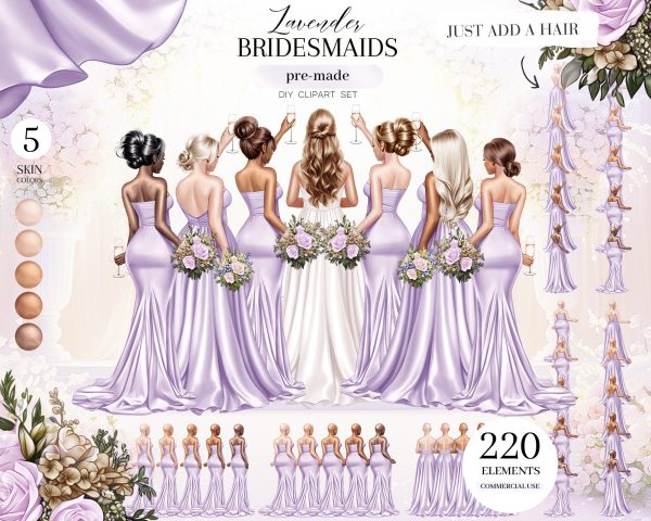 Lavender Bridesmaids Clipart