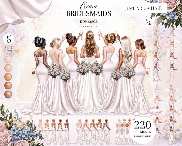 Cream Bridesmaids Clipart