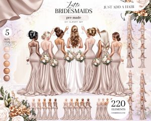 Latte Bridesmaids Clipart