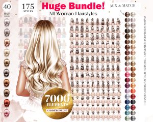 Woman Hairstyles Clipart Bundle