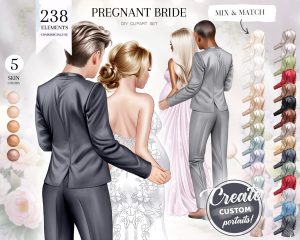 Pregnant Bride Clipart