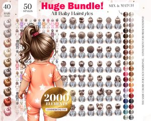 Baby Hairstyles Clipart Bundle